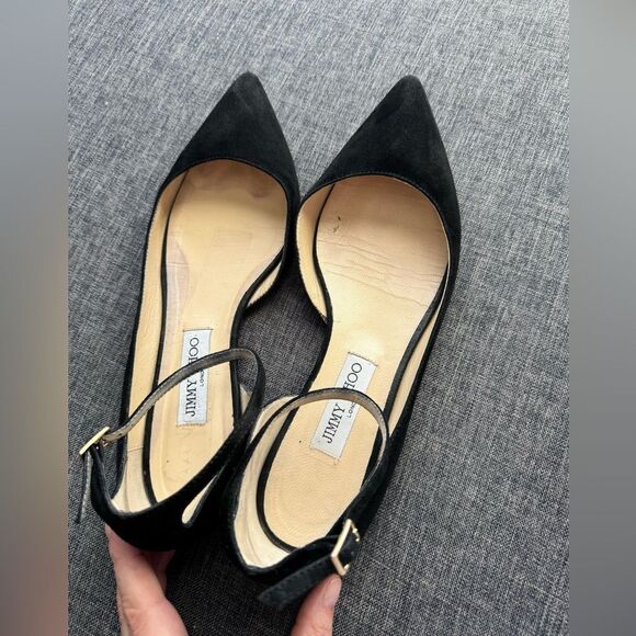 Jimmy Choo Navy Suede Lucy Flats Size EU 40 US 8,5/9 - Picture 3 of 15